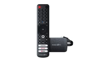 waipu.tv 4K Stick | Inkl. Fernbedienung mit Schnellwahltasten (mit TV-Steuerungstasten) | Fernsehen über WLAN | HDMI | 4K | HDR | Voucher für 3 Monate 300 TV-Sender & 40.000 Filme & Serien