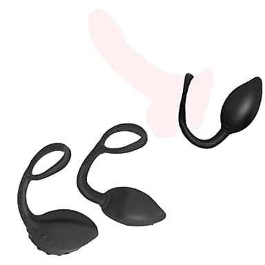 Kuaecr 2-in1 Anal Plug mit Hodenring, Analplug mit Penisring aus Silikon,G-Spot Stimulation, Potenzsteigerung bei Erektionsstörung Cock Ring Prostata Stimulator Sexspielzeug für Frauen Männer (B)