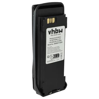 vhbw Akku kompatibel mit Motorola MOTOTRBO DGP6150+, DP3400, DP3401, DP3600 Funkgerät, Walkie Talkie (2600mAh, 7,4V, Li-Ion) + Gürtelclip