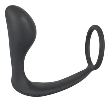 Black Velvets Orion Penisring mit Analplug, Schwarz