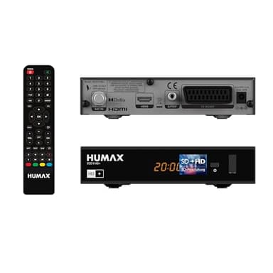 HUMAX Eco II HD+ Digitaler SAT Receiver, Digitaler Receiver für Fernseher mit Dolby Digital Plus Unterstützung, HD SAT Receiver mit HDMI & Scart, 12V-Netzteil ideal für Camping, Inkl. 6 Monate HD+