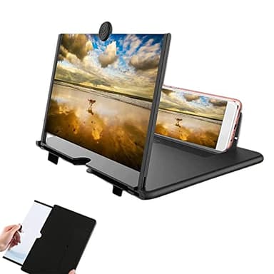 10'' Handy Bildschirmlupe Faltbarer Handylupe Bildschirm Vergrößerungsglas für das Ansehen von Filmvideos auf Alle Smartphone, Schwarz