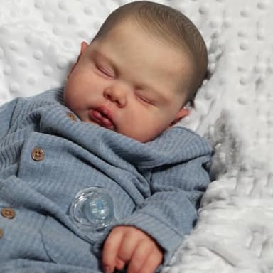 RXDOLL 24 Zoll 60CM Große Größe Reborn Kleinkind Junge Realistische Reborn Baby Puppen Stoff Körper Lebensechte Babypuppen Die echt Aussehen Weichen Silikon Babys Toddler Puppe