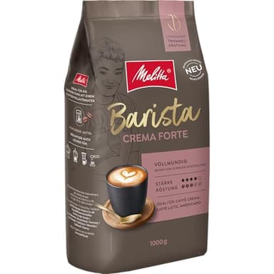Melitta Barista Classic Crema Forte, Ganze Kaffee-Bohnen 1kg, ungemahlen, Kaffeebohnen für Kaffee-Vollautomat, kräftige Röstung, Stärke 4