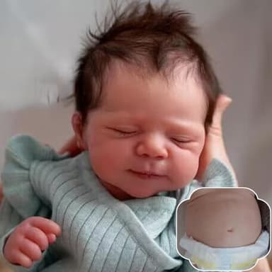 RXDOLL Reborn Baby Puppe Mädchen Pascale 18 Zoll 45CM Ganzkörper Silikon Vinyl Neugeborenes Baby Puppen Vollsilikon Reborn Kleinkinder schlafende Puppe Realistische Babypuppe Mädchen