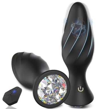 10 Vibrationsmodi Analplug Vibratoren mit Stoßfunktion Anal Butt Plug Set Buttplug mit Kristall Diamant für Anfänger Fernbedienung Prostata Stimulator Massagegeräte Sexspielzeug für Männer Sextoy
