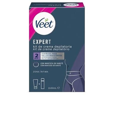 Veet Expert Intim-Haarentfernungs-Set - Enthaarungscreme für den Intimbereich inkl. Multi-Benefit-Schaum - 2 x 50 ml