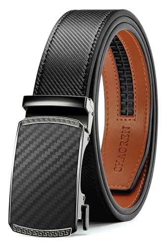 CHAOREN Gürtel Herren, Automatik Ledergürtel Herren Ratsche für Business Anzug, 35mm Gürtel ohne Löcher, Größe Angepasst