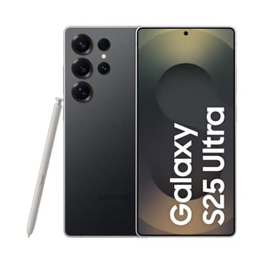 Samsung Galaxy S25 Ultra AI Smartphone mit Galaxy AI, Ohne Vertrag, Handy mit Android, 12 GB RAM, 256 GB Speicher, 200-MP-Kamera, Titanium Black, 3 Jahre Herstellergarantie [Exklusiv auf Amazon]