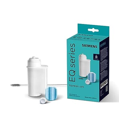 Siemens Pflegeset für Kaffeevollautomaten TZ80004A, 10 Reinigungstabletten,1 BRITA Wasserfilter,3 Entkalkungstabletten,Bürste, der EQ.Reihe und Einbauvollautomaten, Weiß