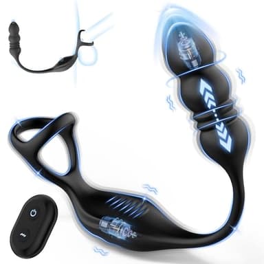 Anal Vibrator Prostata Stimulation Männer mit Penisring Sex Spielzeug für die Männer Anal Dildo Analplug Analvibratoren für Mann Anal Plug Vibratoren für Männer mit 9 Vibrationsmodi Sex Toys