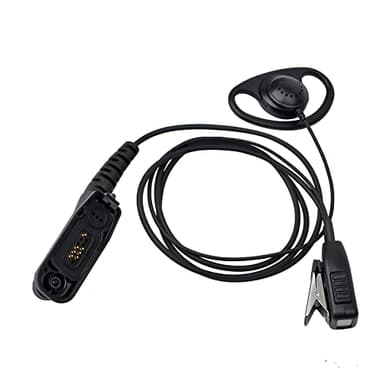 HYSHIKRA D-förmige Ohrmuschel, PTT mit Mikrofon, Multi-Pin-Radio-Headset, kompatibel mit Motorola Mototrobo DP3400, DP3600, DP3401, DP3601, DP4400, DP4401 DP4600, DP4800, DP4801 Walkie Talkie