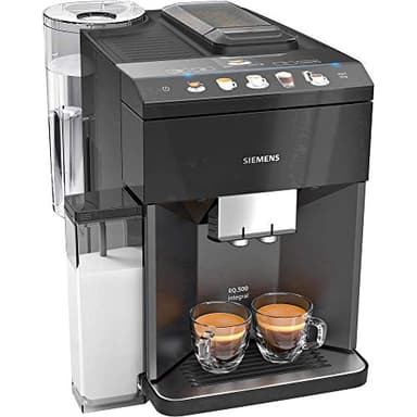 Siemens Kaffeevollautomat EQ.500 integral TQ505D09, viele Kaffeespezialitäten, Milchaufschäumer, integr. Milchbehälter, Keramikmahlwerk, Heißwasserfunktion, automat. Dampfreinigung, 1500 W, schwarz