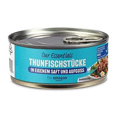 by Amazon Thunfischstücke in eigenem Saft und Aufguss, 145g (1er-Pack)