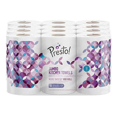 Amazon-Marke: Presto! 3-lagig Jumbo Küchenrollen, weiß, 18 Rollen, 1er-Pack