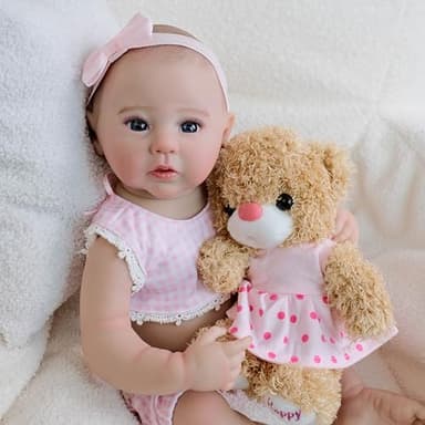 RXDOLL Realistische Reborn Baby Mädchen Silikon Ganzkörper Puppen 18 Zoll Lebensechte Neugeborene Puppe Anatomisch Korrekte Babypuppen, die wie echte Frühchenbabys Puppe aussieht