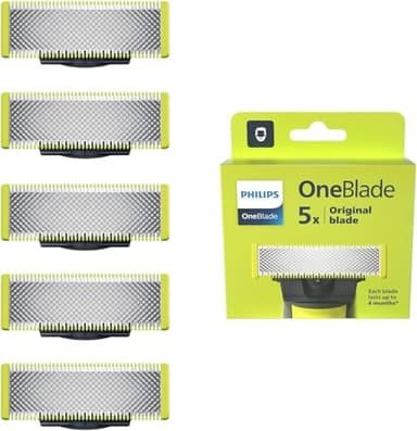 Philips OneBlade Original Klingen, passend für alle OneBlade und OneBlade Pro Modelle, original von Philips, 5er-Pack (Modell QP250/50)